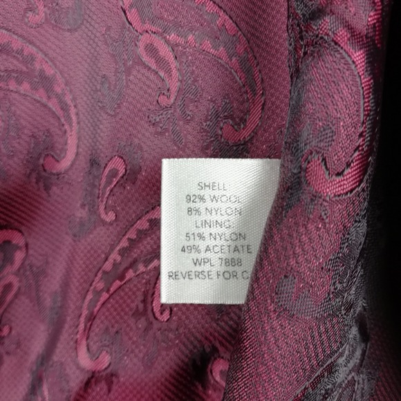 Anne Klein Womens Pea Coat Wool Blend Black Herringbone Button Front Petite 6P - Picture 7 of 12